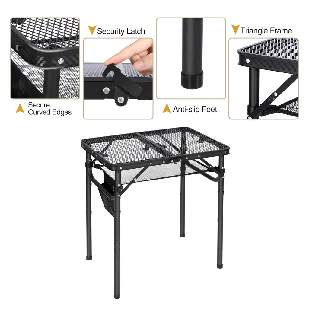 Grill Table for Outside with 3 Adjustable Heights