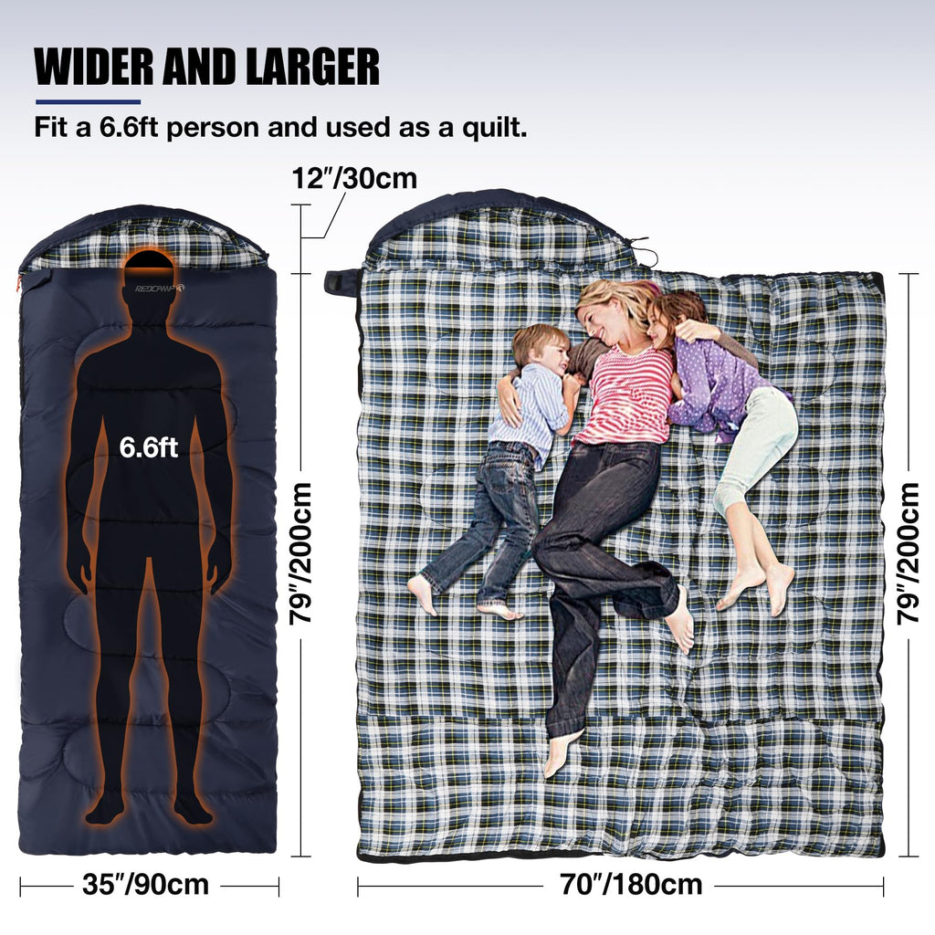 Cotton Flannel Sleeping Bag for Camping Backpacking