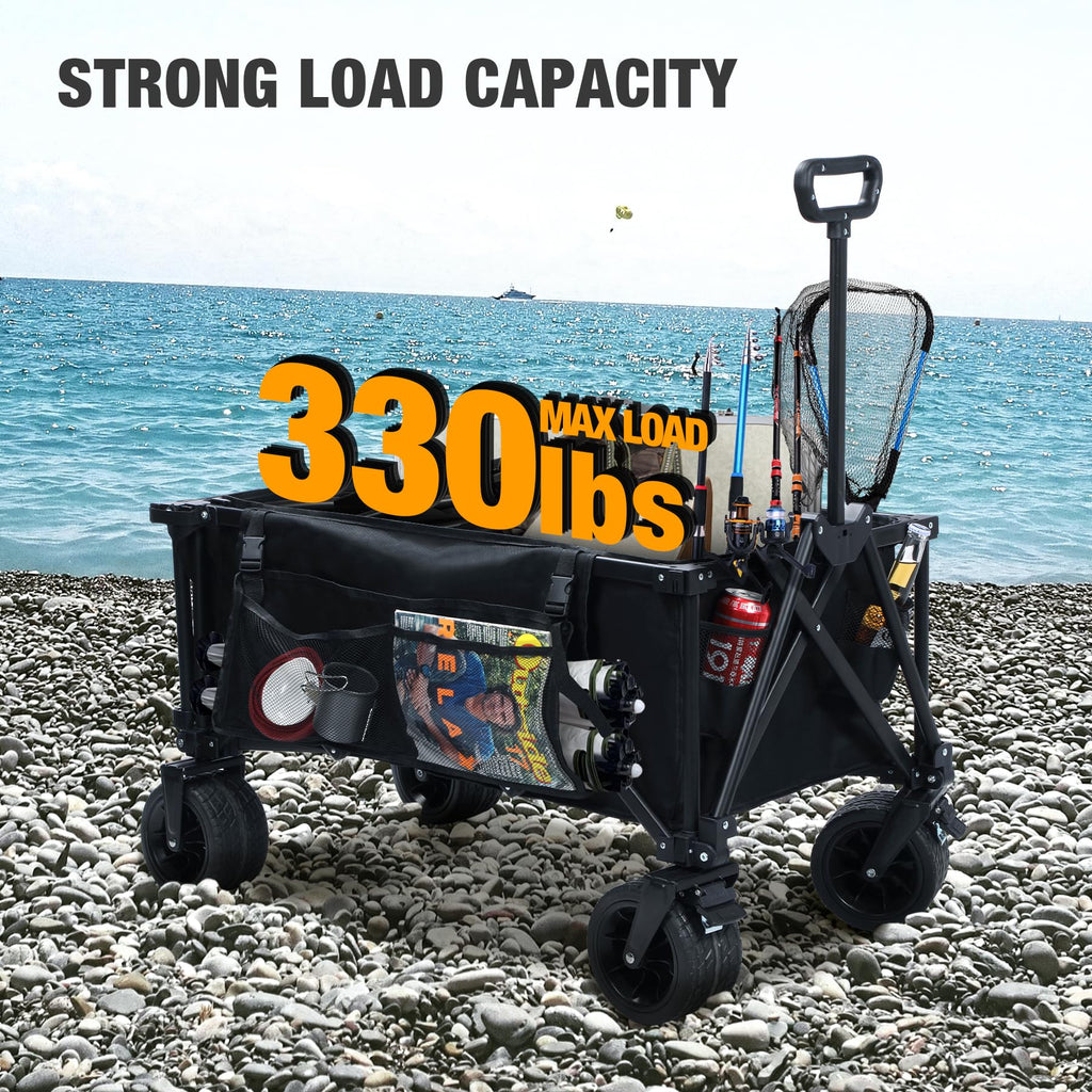49" Extended Collapsible Fishing Cart with 6 Rod Holders
