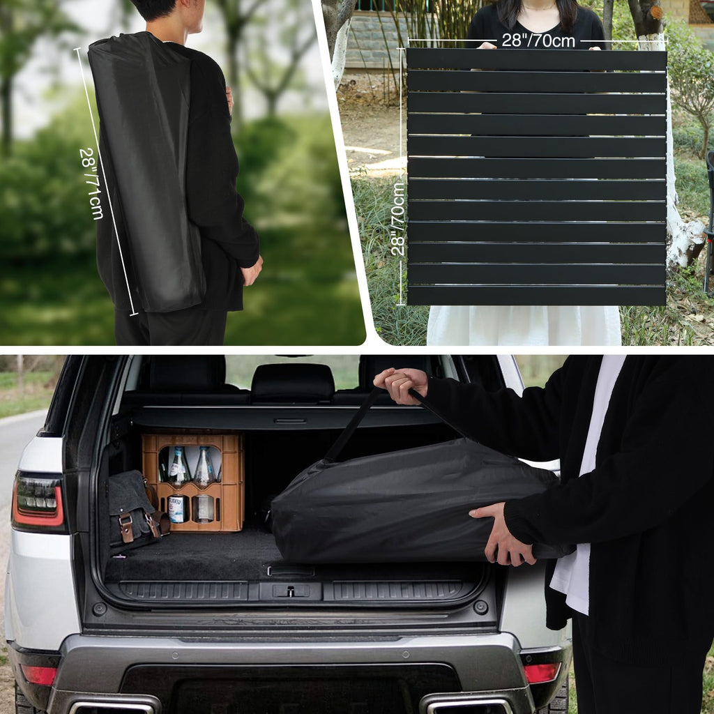 Carbon Steel Camping Table Roll Top, Folding Lightweight Roll Up Table Square for Grill
