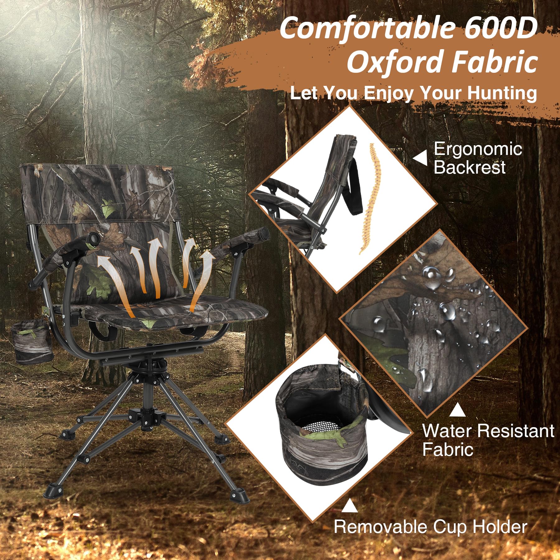 360°  Swivel Hunting Chair for Blinds