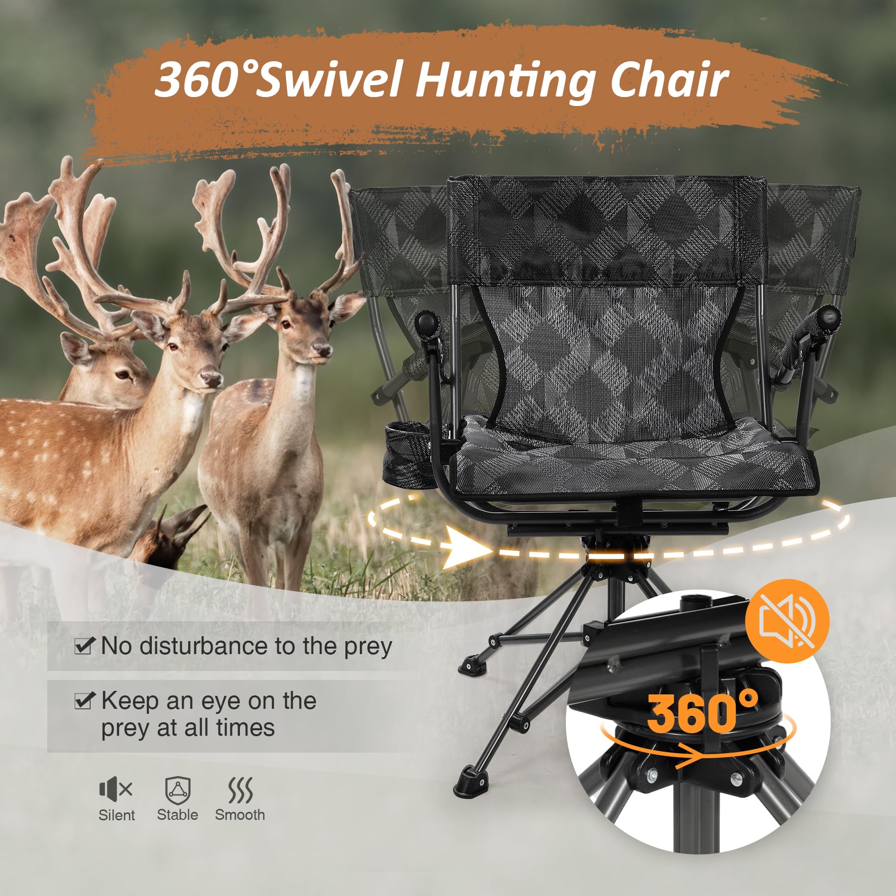 360°  Swivel Hunting Chair for Blinds