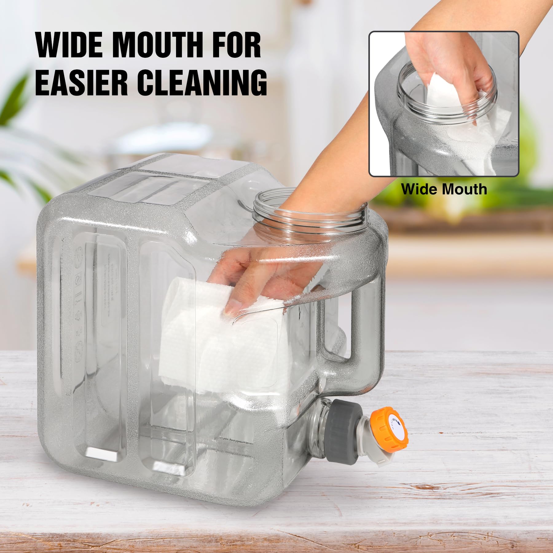 4 Gallon BPA Free Water Container, Portable Water Storage Tank with Spigot