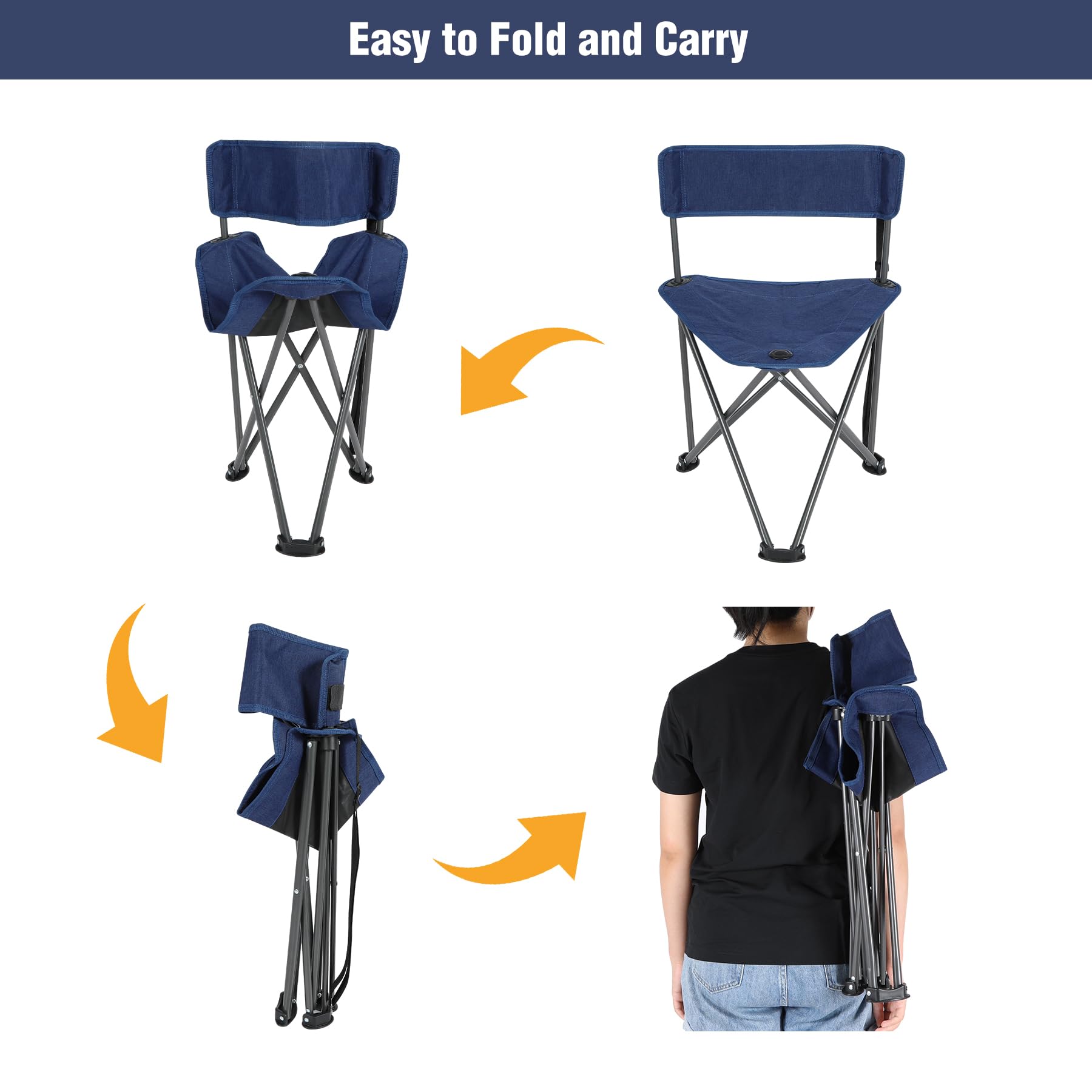 2 Pack Tripod Chairs for Adults