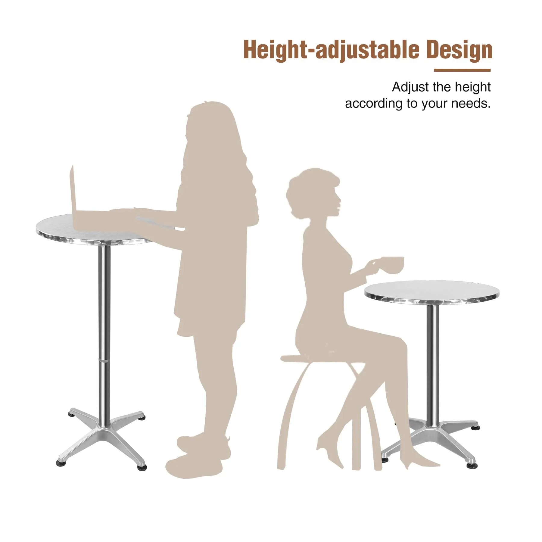 Folding Round Bar Table Pub Table with Flip-Up Top