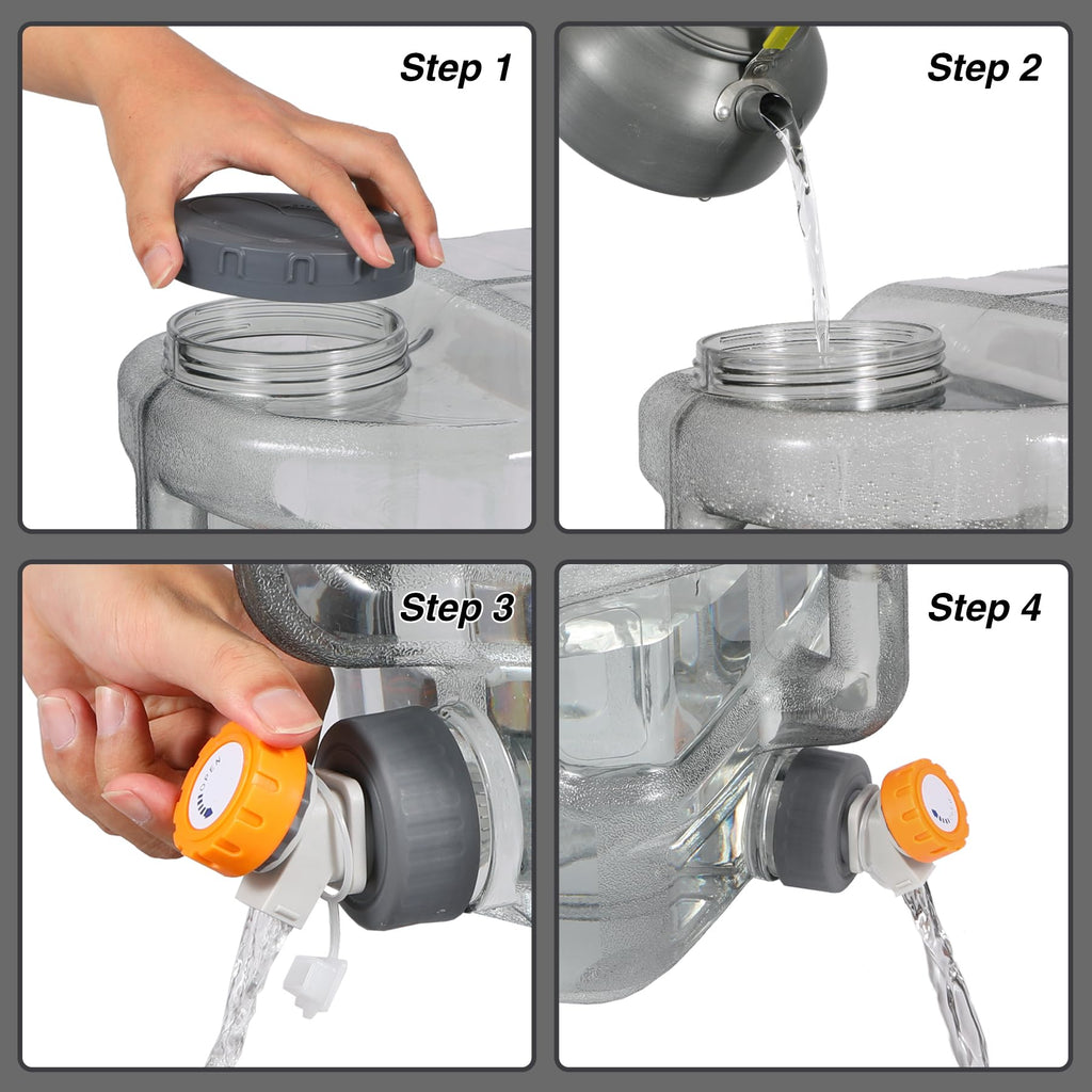 4 Gallon BPA Free Water Container, Portable Water Storage Tank with Spigot
