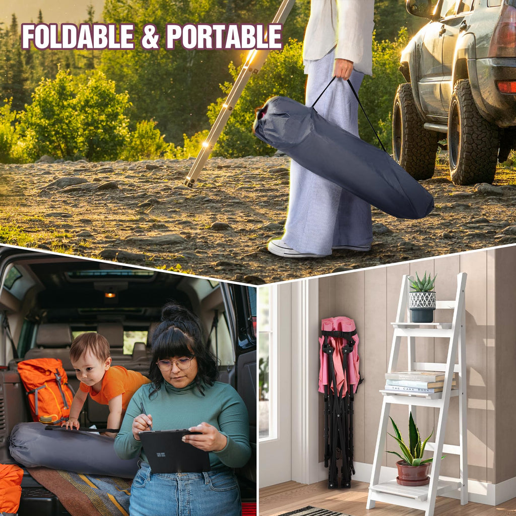 Kids Foldable Camping Cot with Mattress Pad