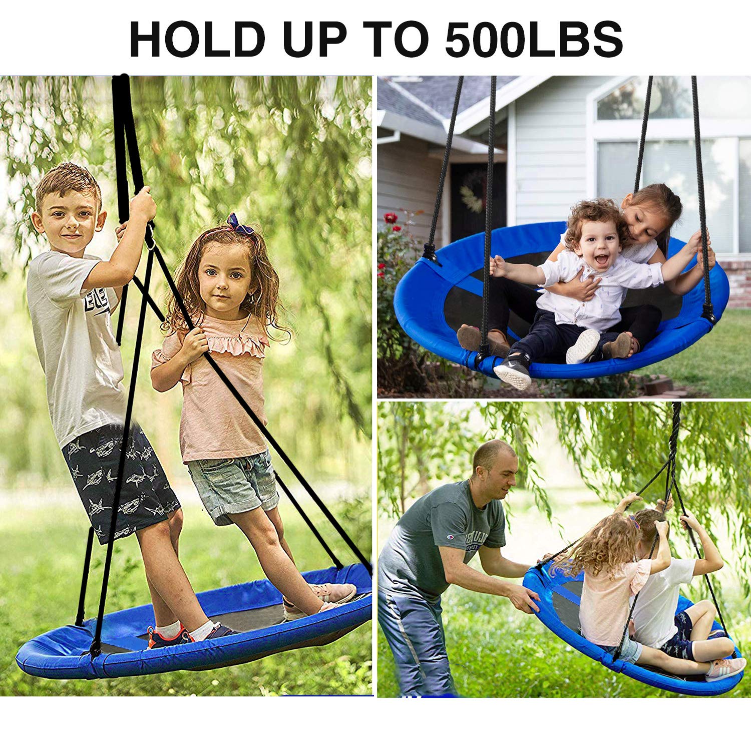 40"/43" Round Saucer Tree Swing for Kids