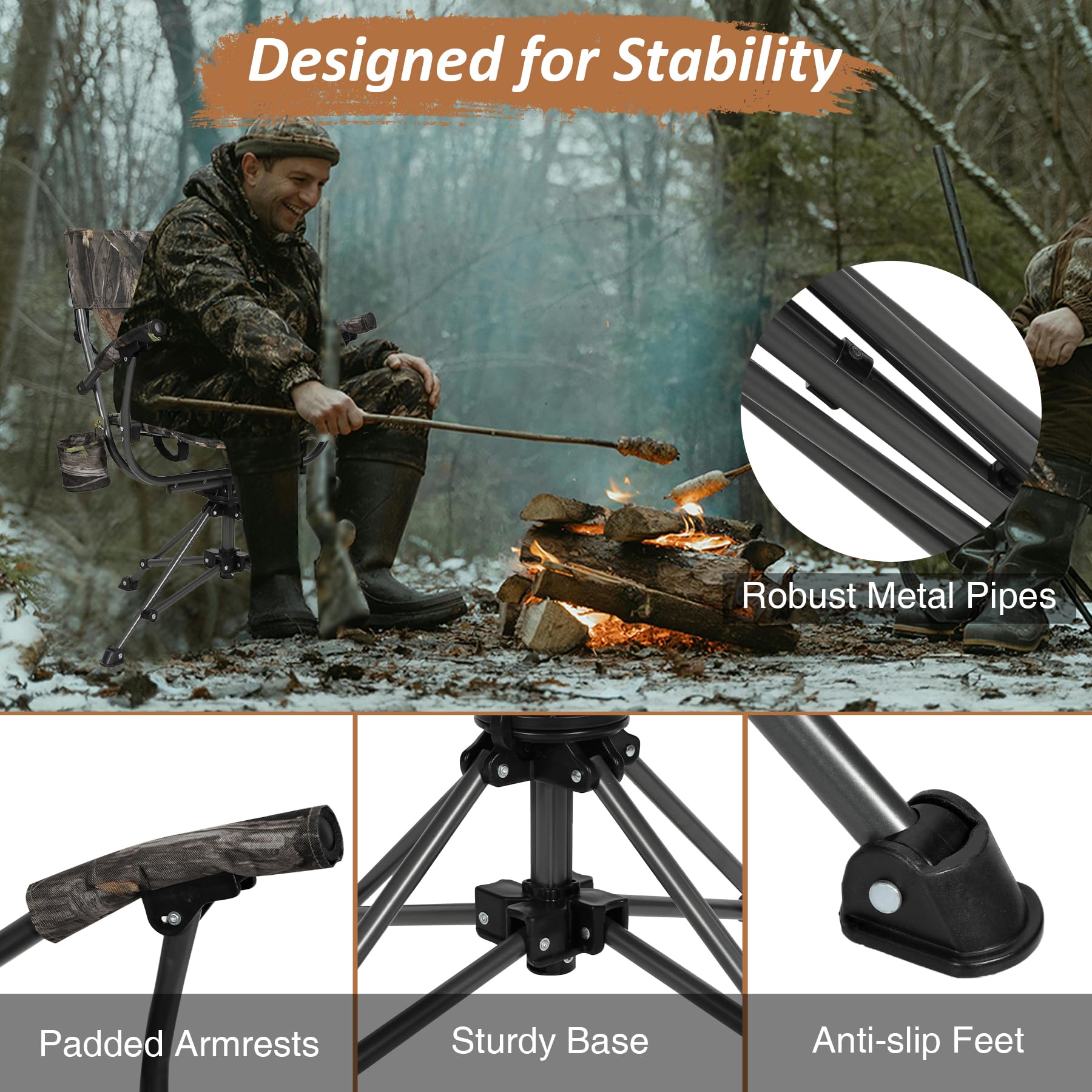 360°  Swivel Hunting Chair for Blinds