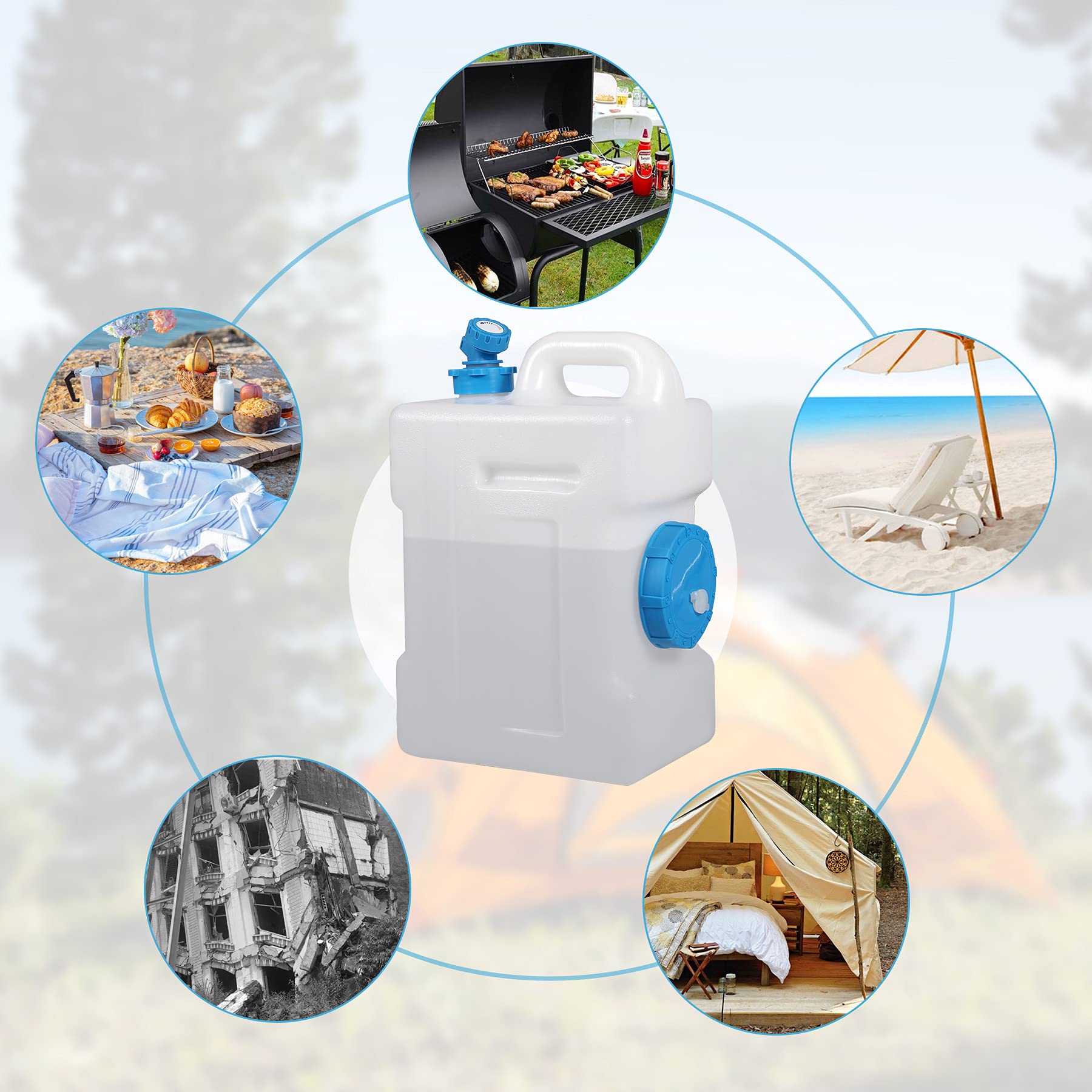 Portable Camping Water Container with Spigot and Wheels