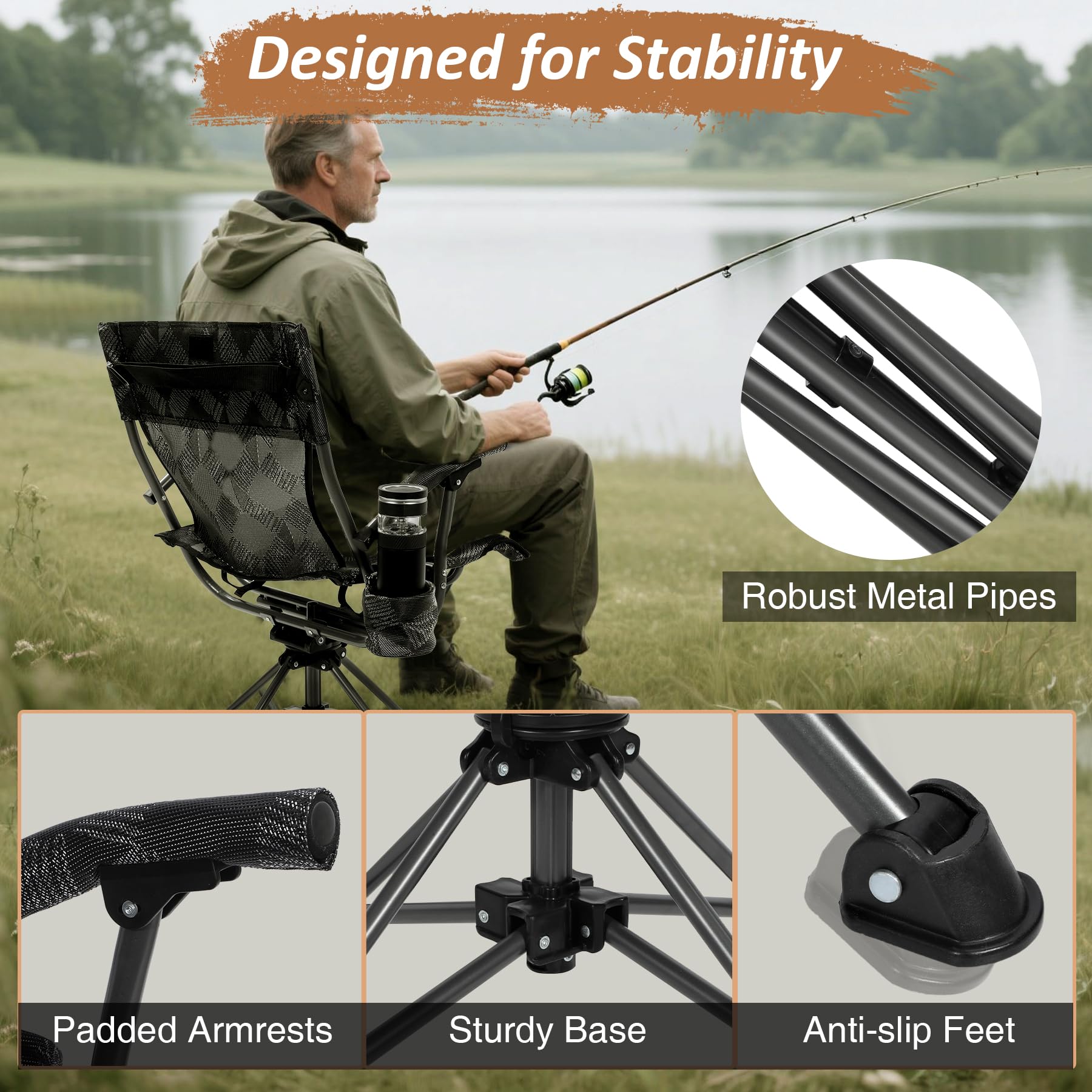360°  Swivel Hunting Chair for Blinds