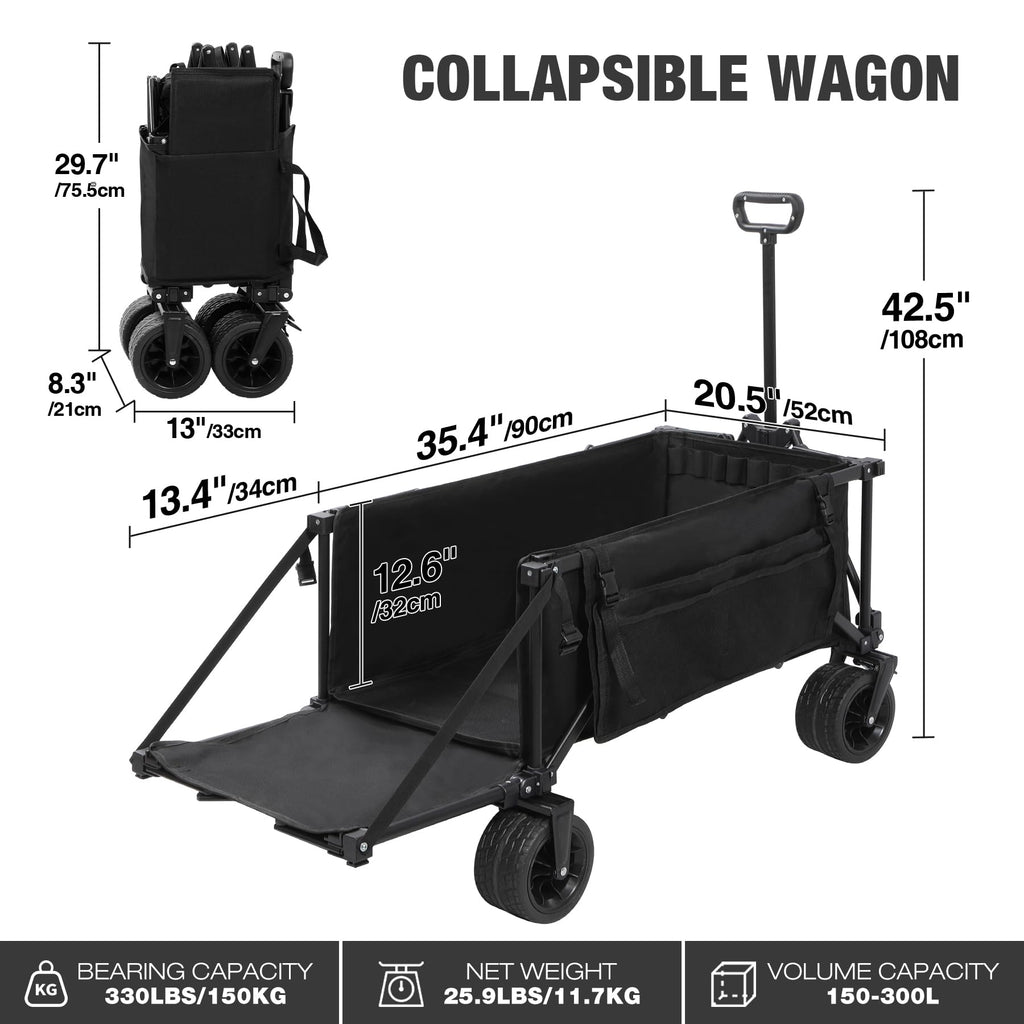 49" Extended Collapsible Fishing Cart with 6 Rod Holders