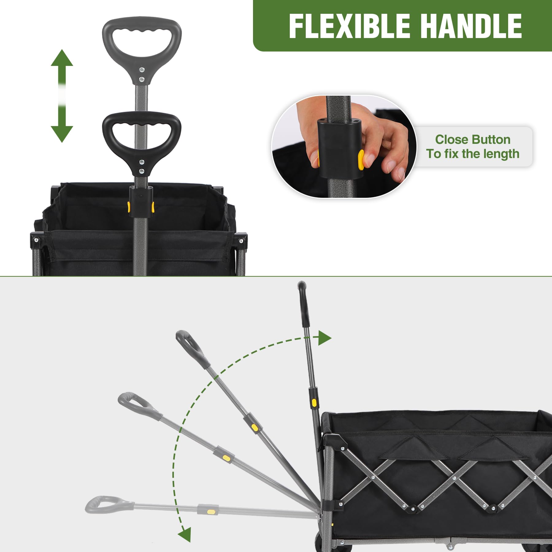 Collapsible Wagon Cart Foldable with 220LBS Weight Capacity