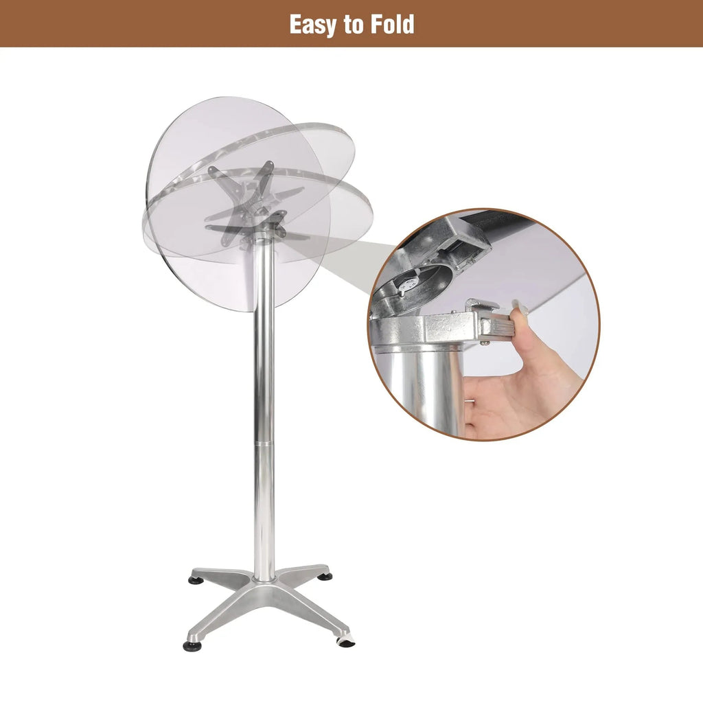 Folding Round Bar Table Pub Table with Flip-Up Top