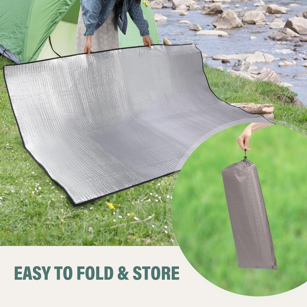 Camping Mat Foam Foil Blanket, 79"x59" Aluminum Foil Mat