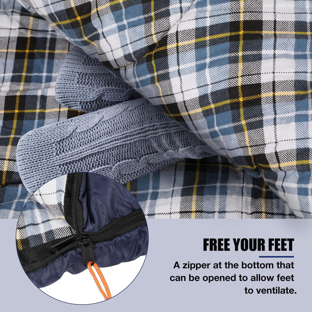 Cotton Flannel Sleeping Bag for Camping Backpacking