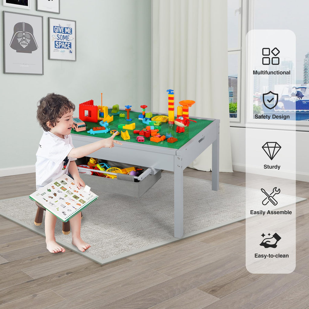 2 in 1 Kids Activity Table with Storage Drawers