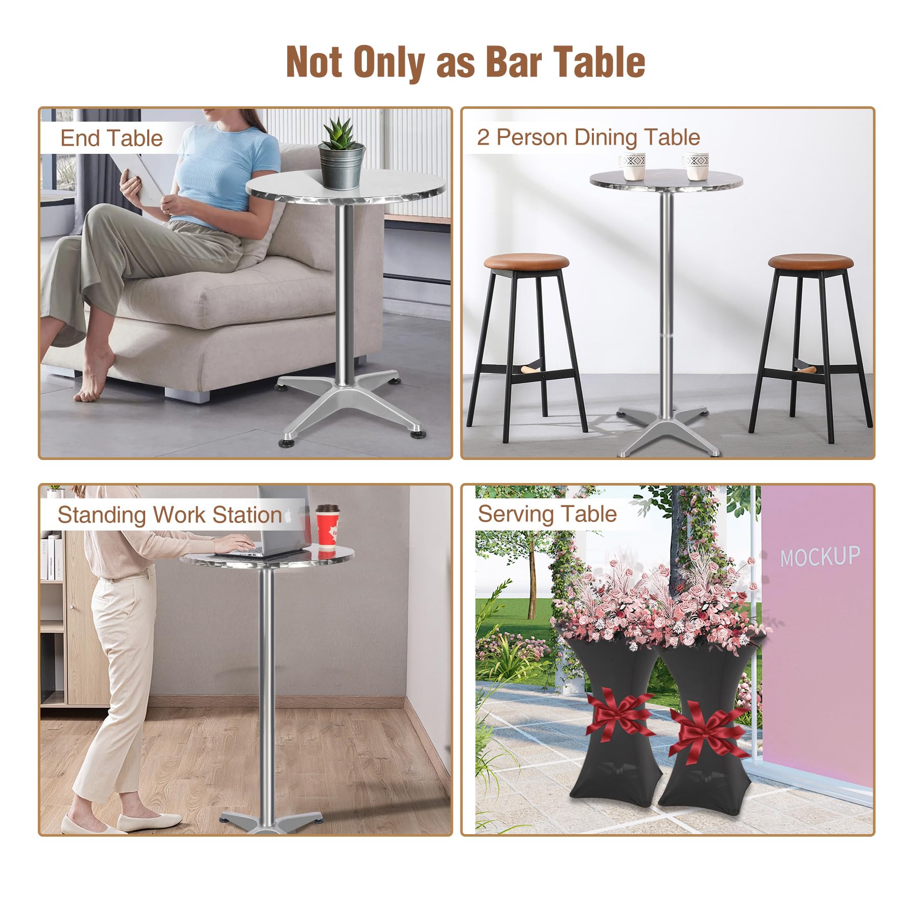 24" Cocktail Table with Black Cover
