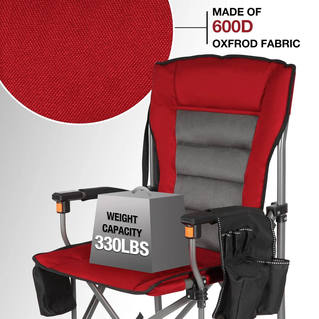 Extra Tall Folding Chair, Bar Height Foldable Director Chairs for Adults with High Back and Hard Arms, Support 330lbs