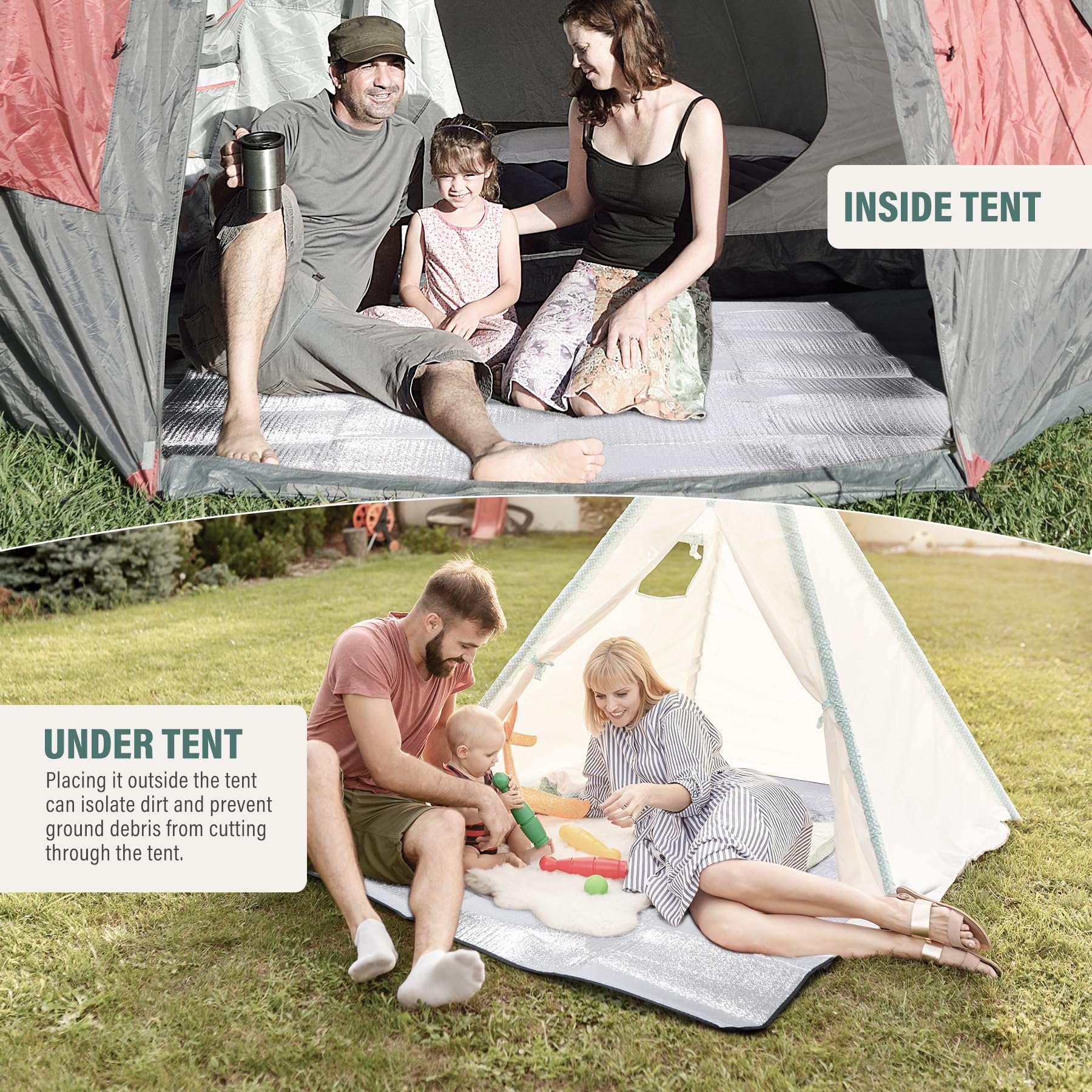 Camping Mat Foam Foil Blanket, 79"x59" Aluminum Foil Mat