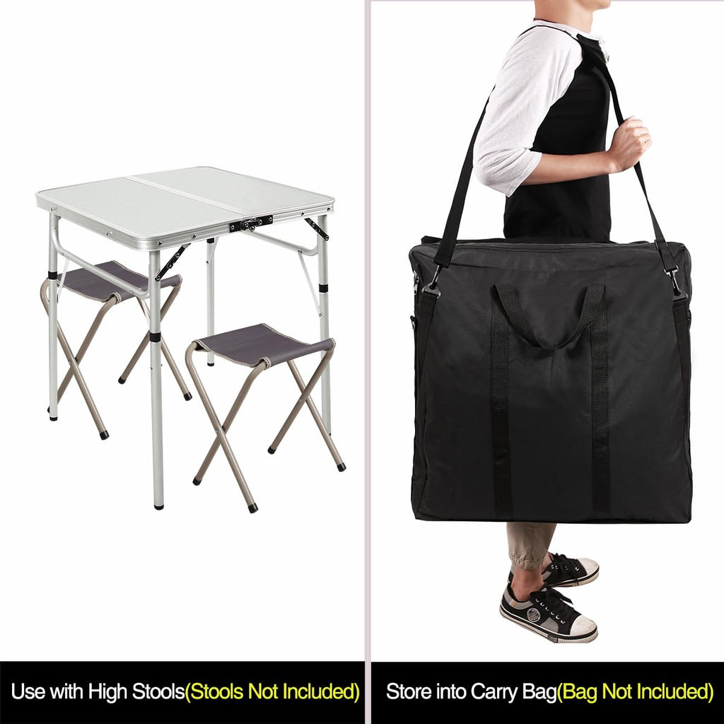 Aluminum Folding Camping Table with Adjustable Height Legs