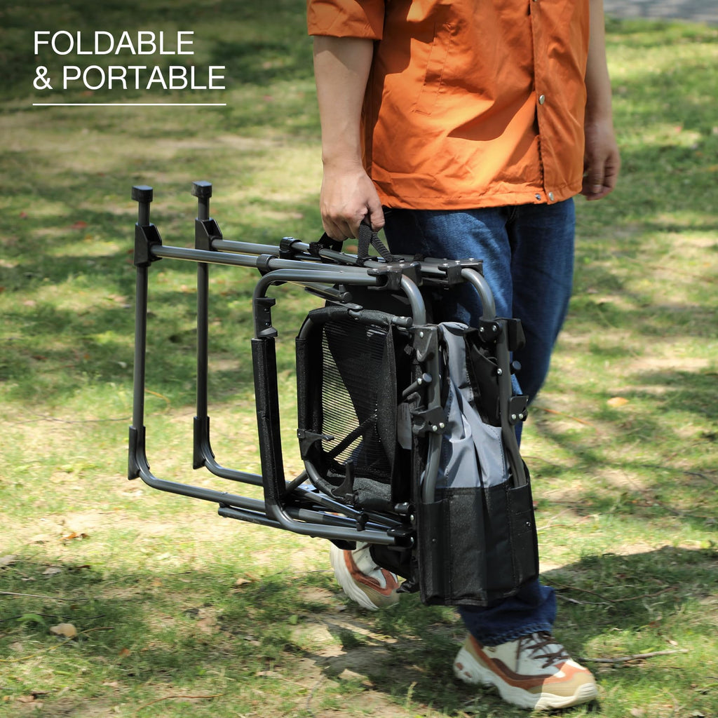 Extra Tall Folding Chair, Bar Height Foldable Director Chairs for Adults with High Back and Hard Arms, Support 330lbs