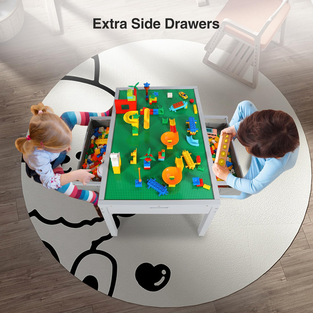 2 in 1 Kids Activity Table with Storage Drawers
