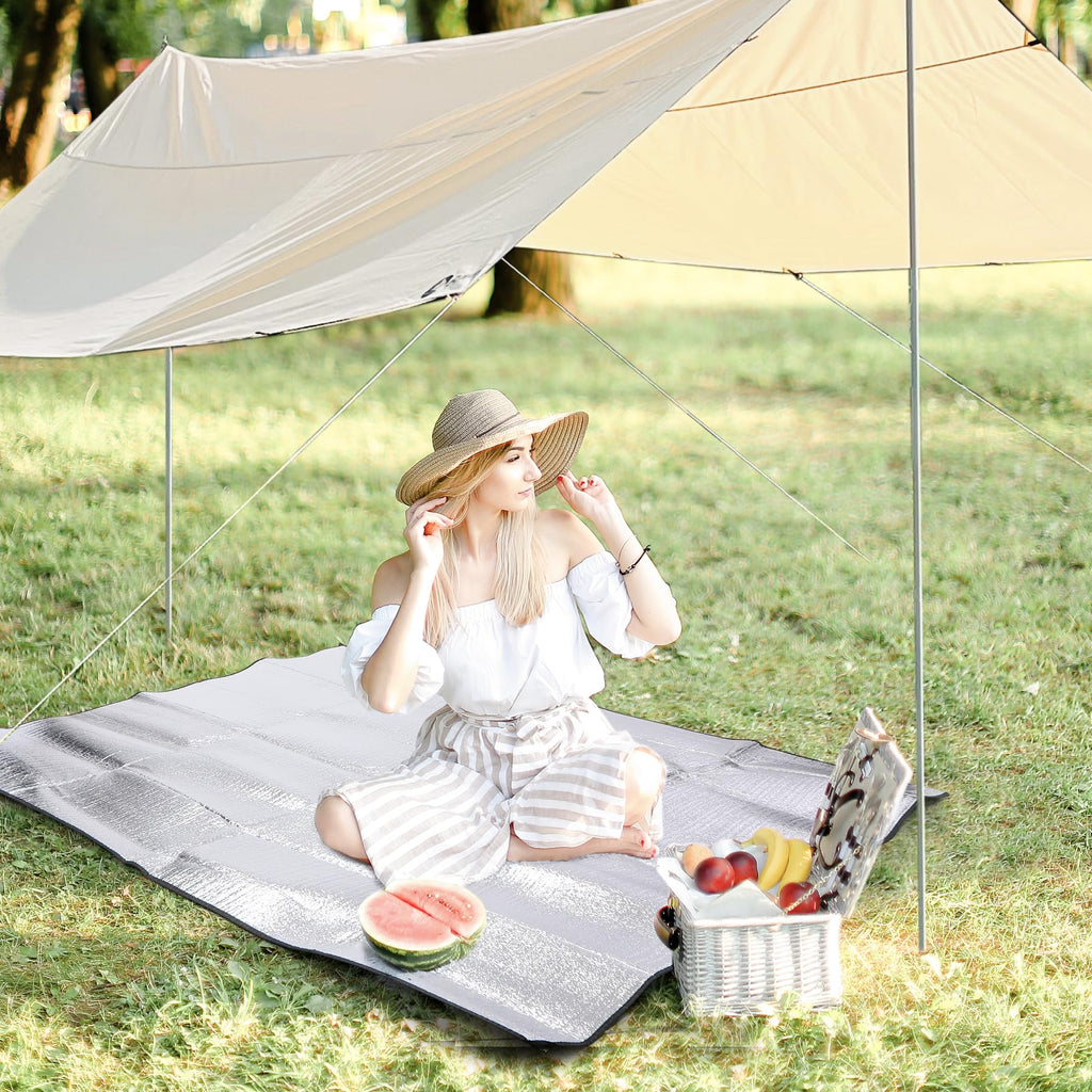 Camping Mat Foam Foil Blanket, 79"x59" Aluminum Foil Mat