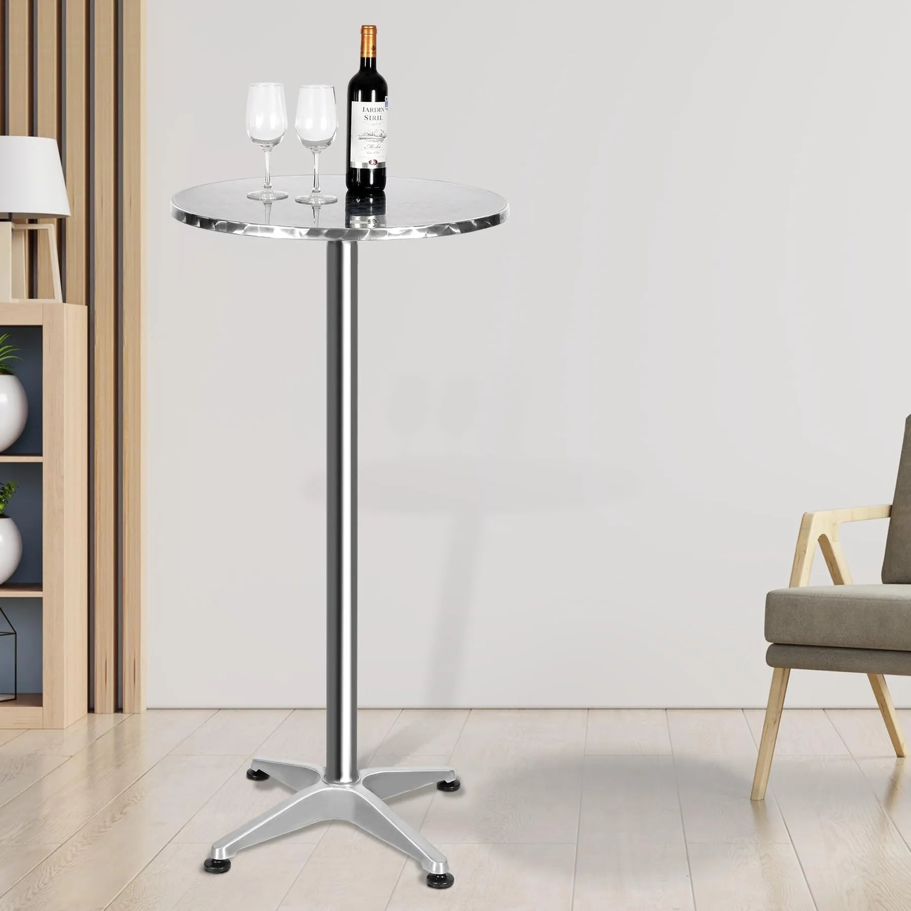 Folding Round Bar Table Pub Table with Flip-Up Top