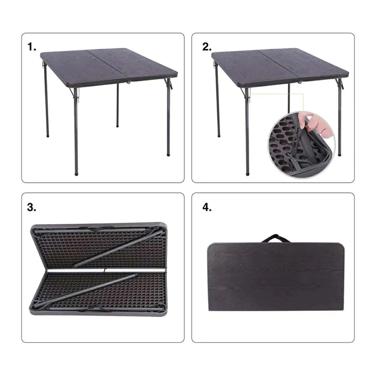 Lightweight Portable Square Card Table with Folding Legs