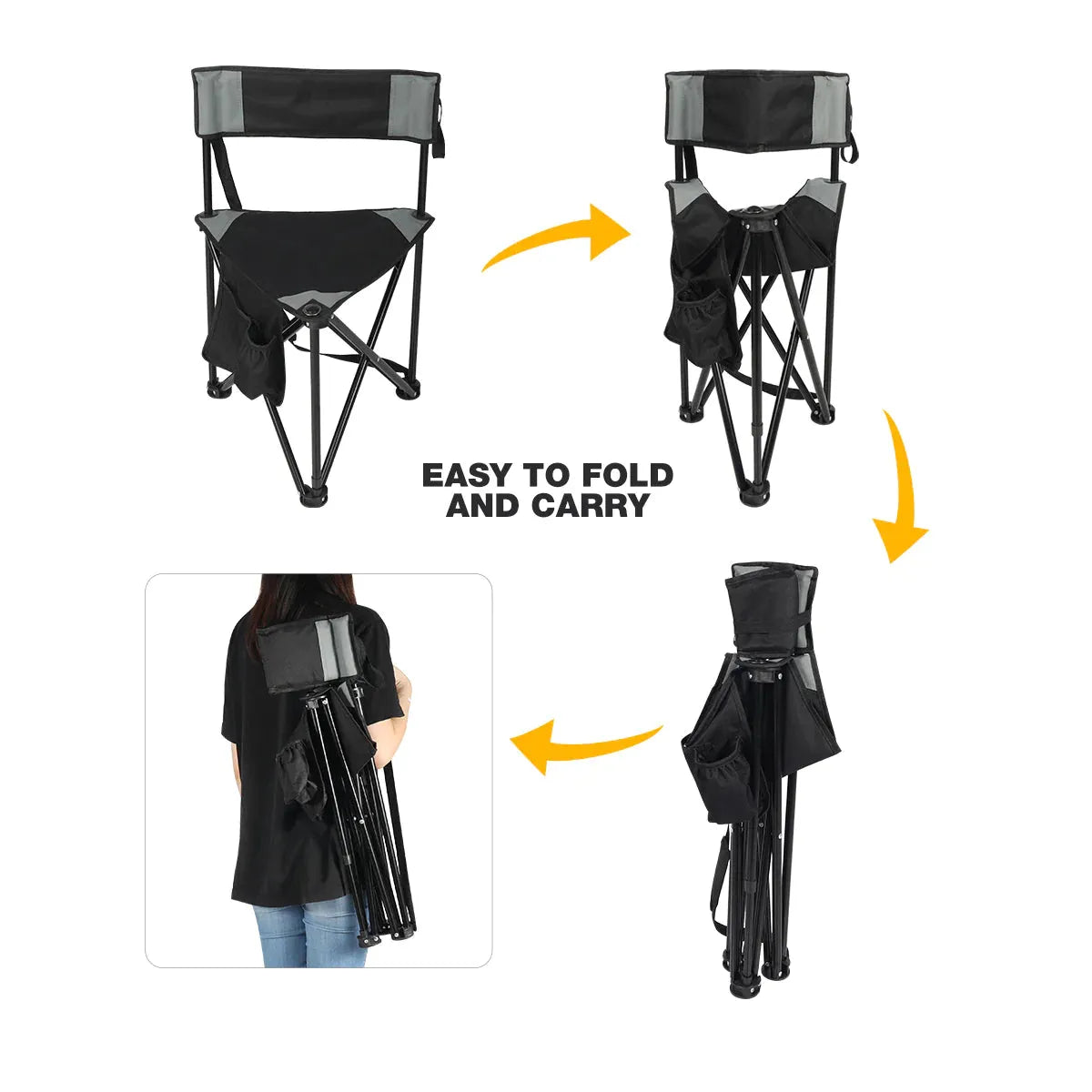 2 Pack Tripod Chairs for Adults
