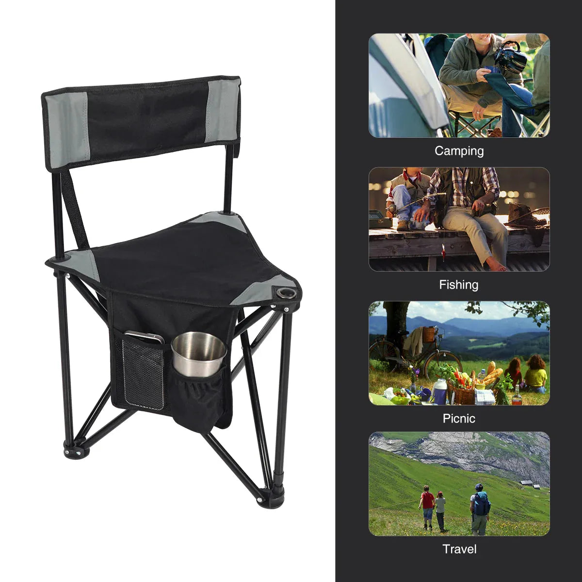 2 Pack Tripod Chairs for Adults